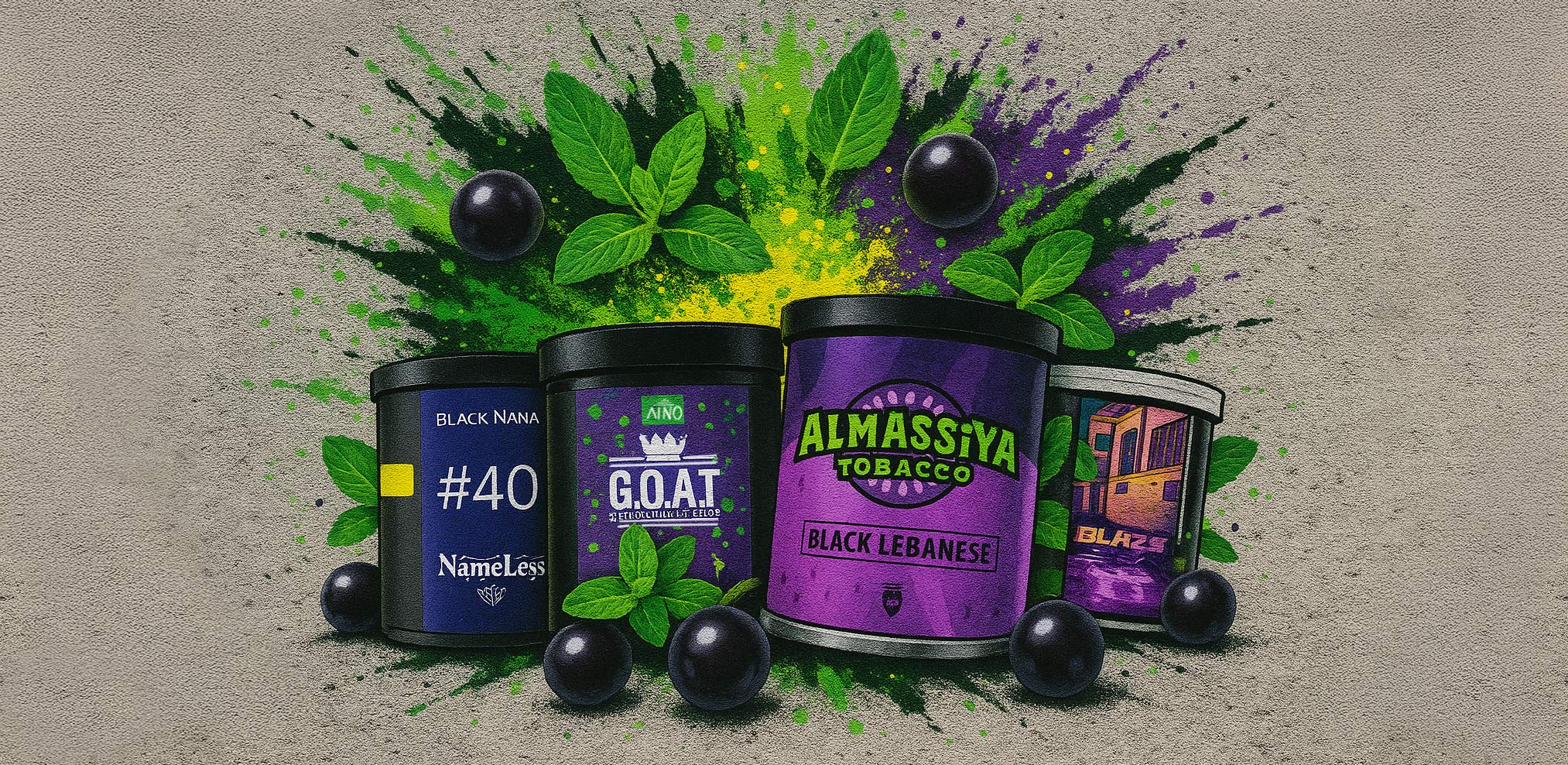 Streetart mit Traube Minze Dosen