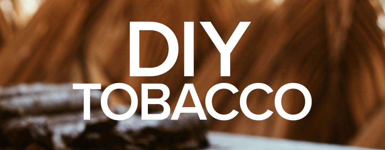 DIY Tobacco schrift auf Tabak hintergrund.