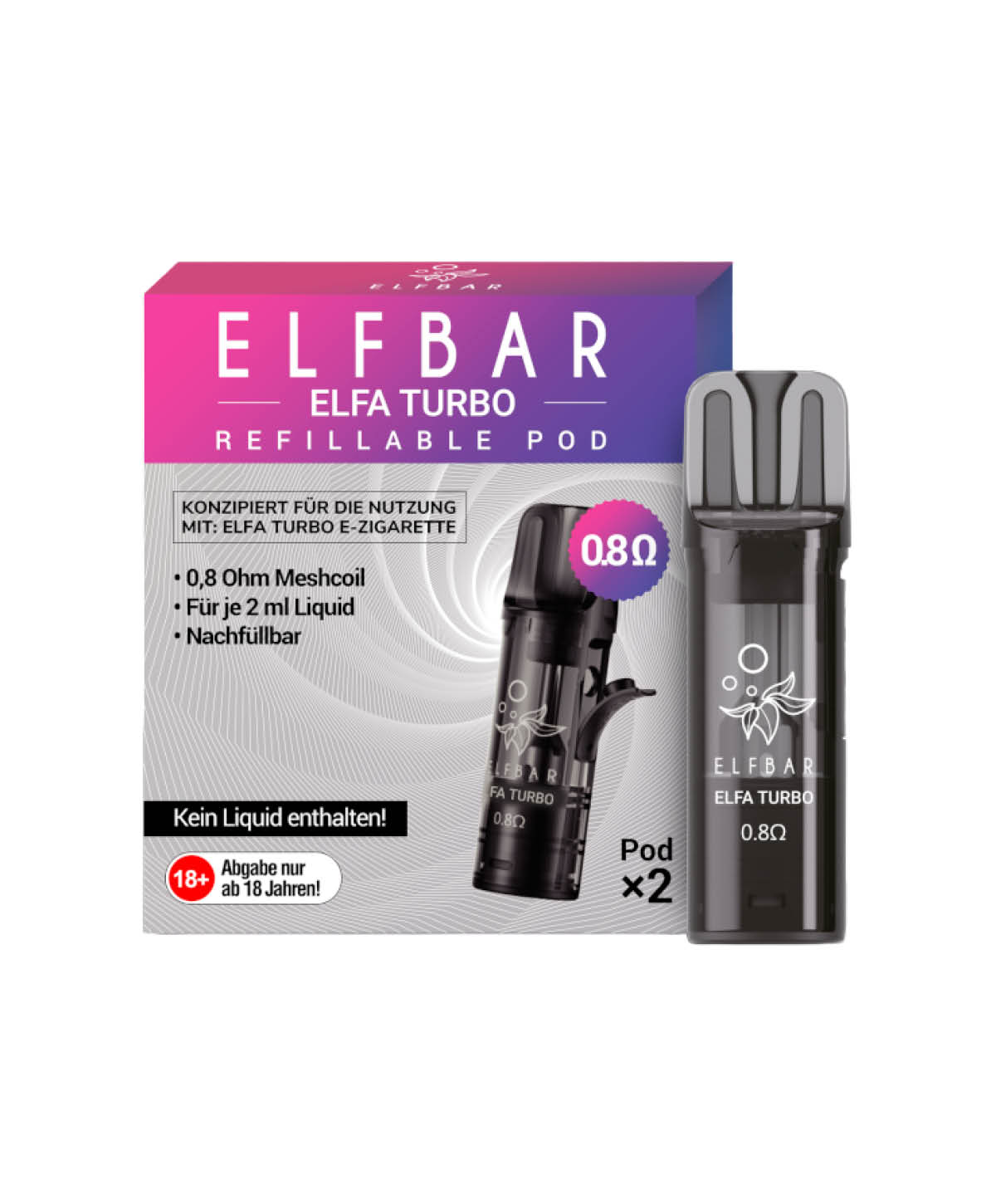 Elfa Turbo Empty Pod - 0.8 Ohm 2-pack