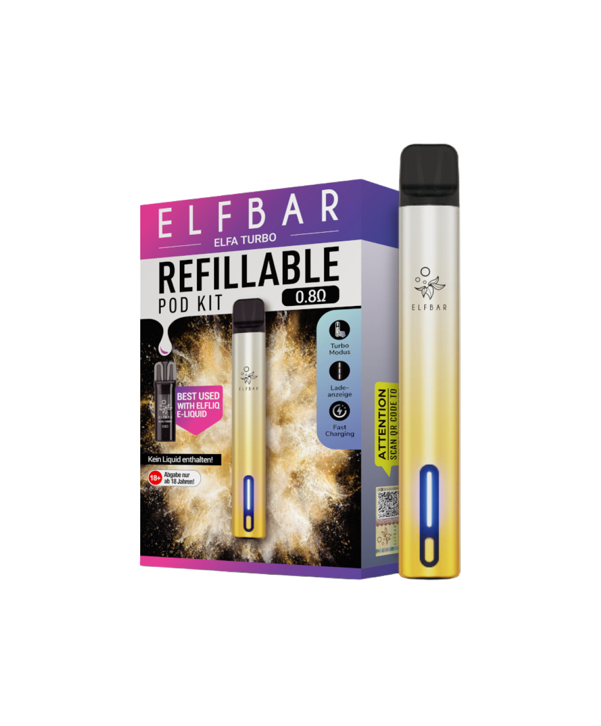 Elfa Turbo battery device - Aurora Gold