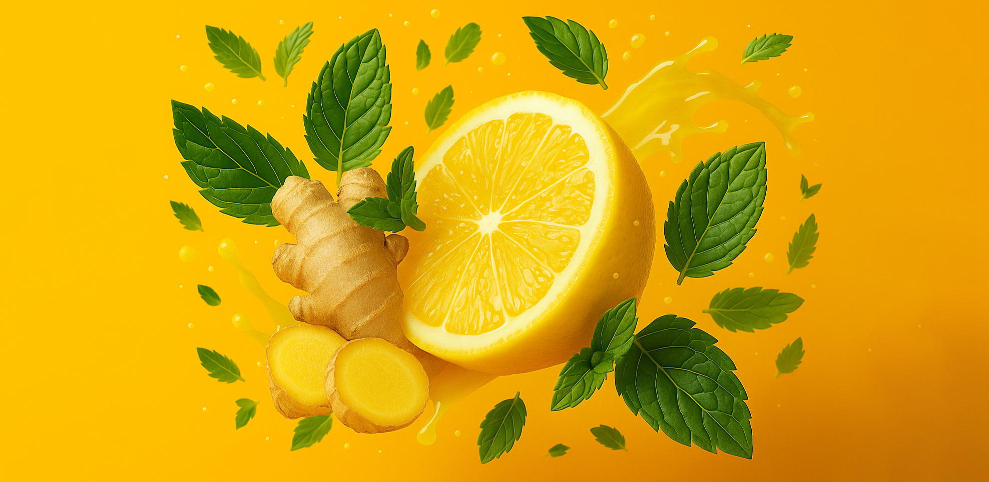 Ginger, lemon, and mint.