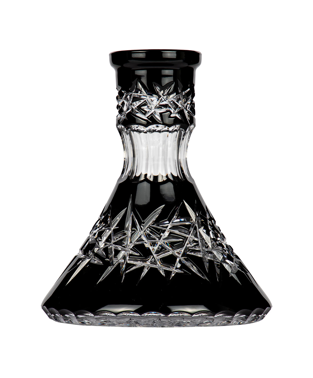 Moze Exclusive Glass Cone - Deep Cut - Black Shisha Bowl