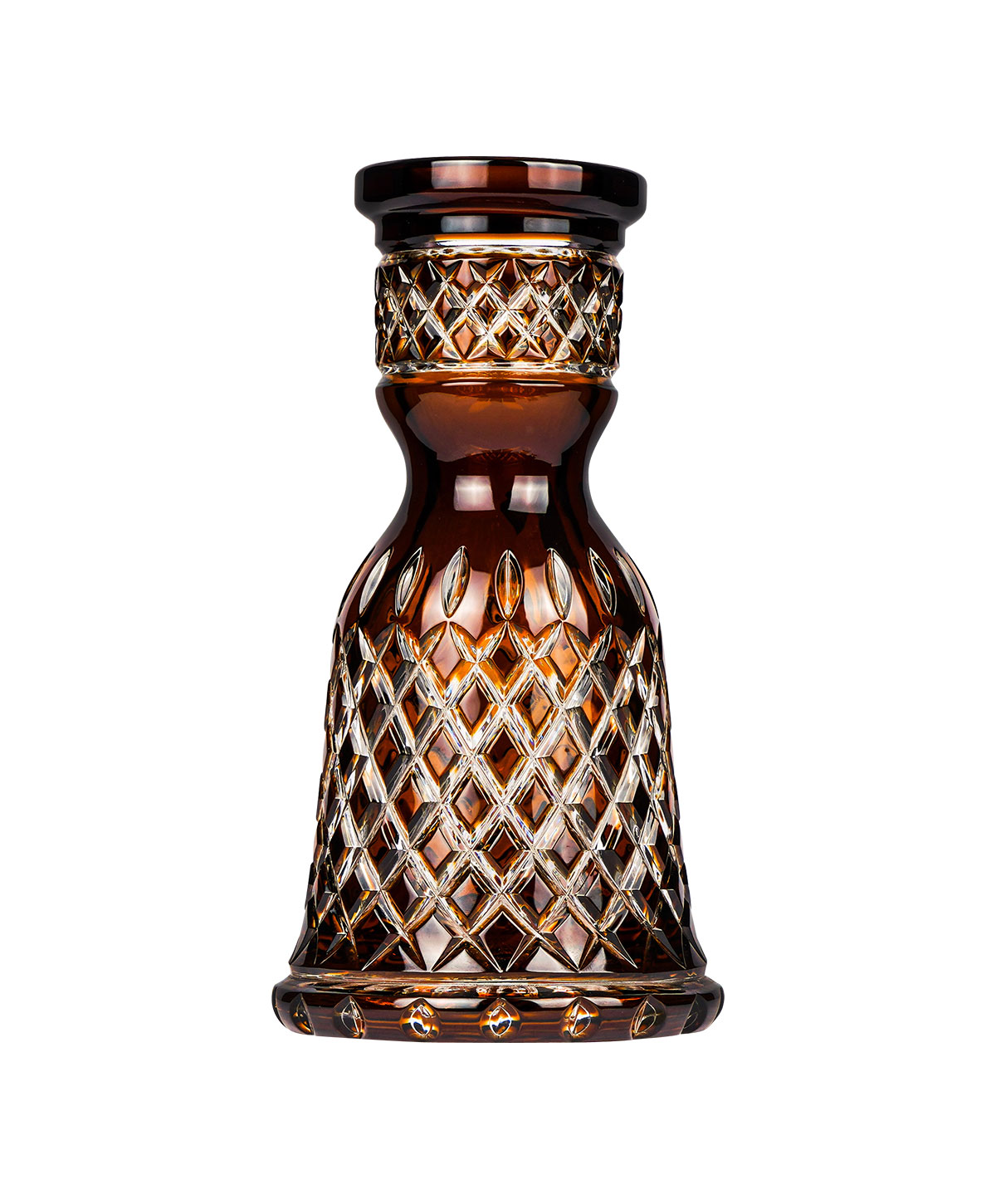 Caesar Crystal Small Tradi - Crown Cut - Brown Hookah Glass