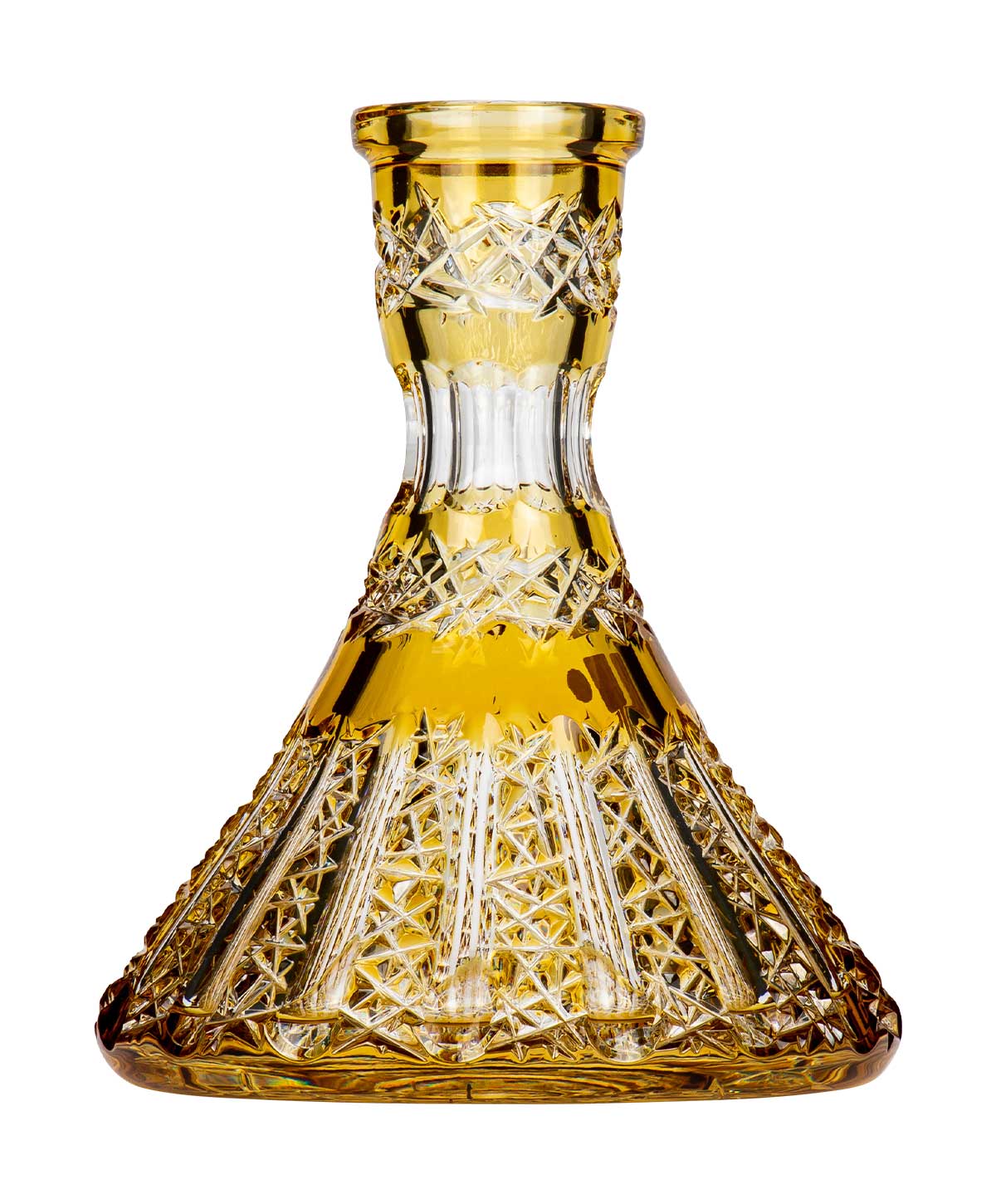 Caesar Crystal Large Cone - Vertical - Yellow Hookah Glass Caesar Crystal Large Cone - Vertical - Yellow Hookah Glass
