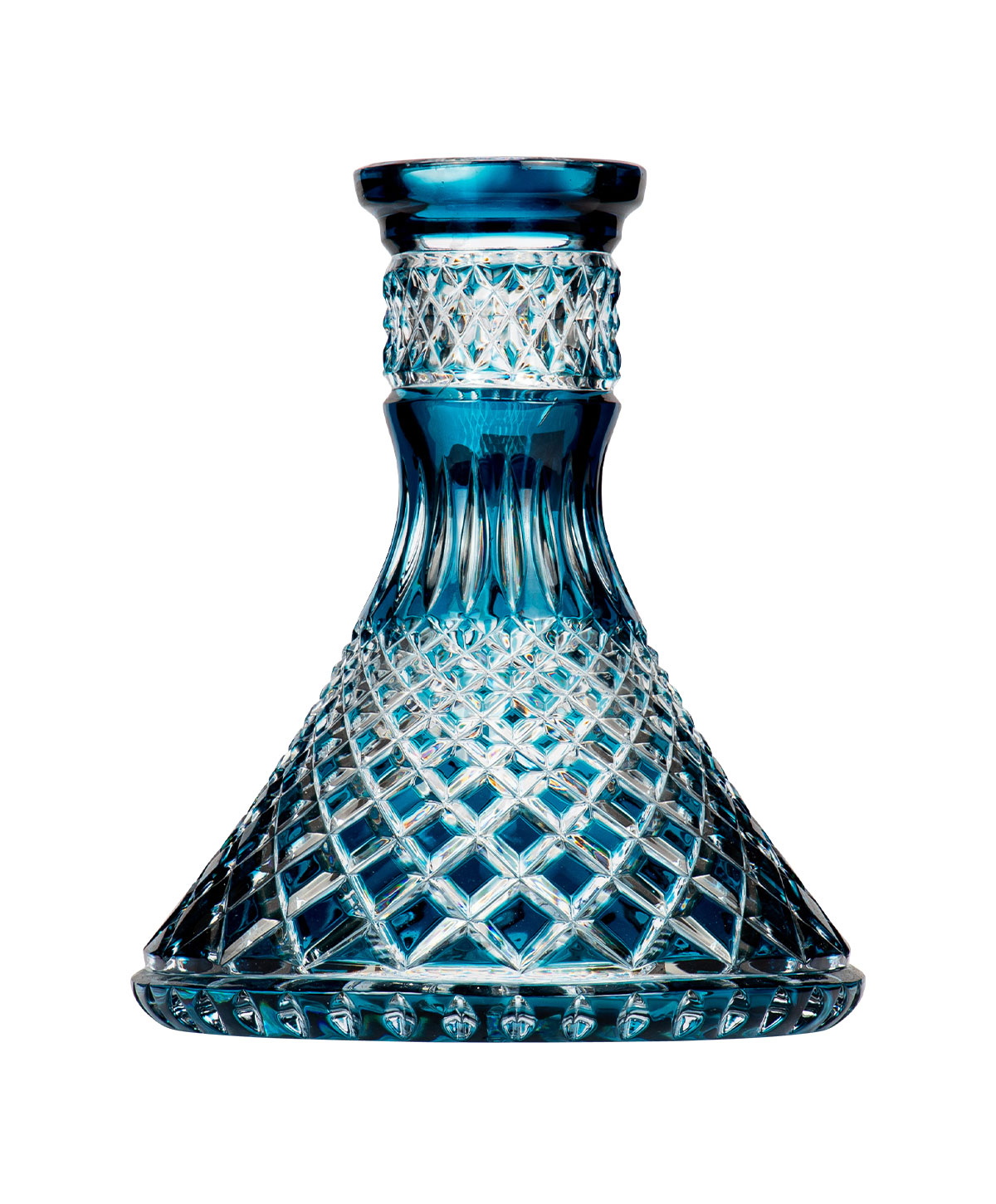 Moze Exclusive Glass Cone - Crown Cut - Blue Shisha Bowl