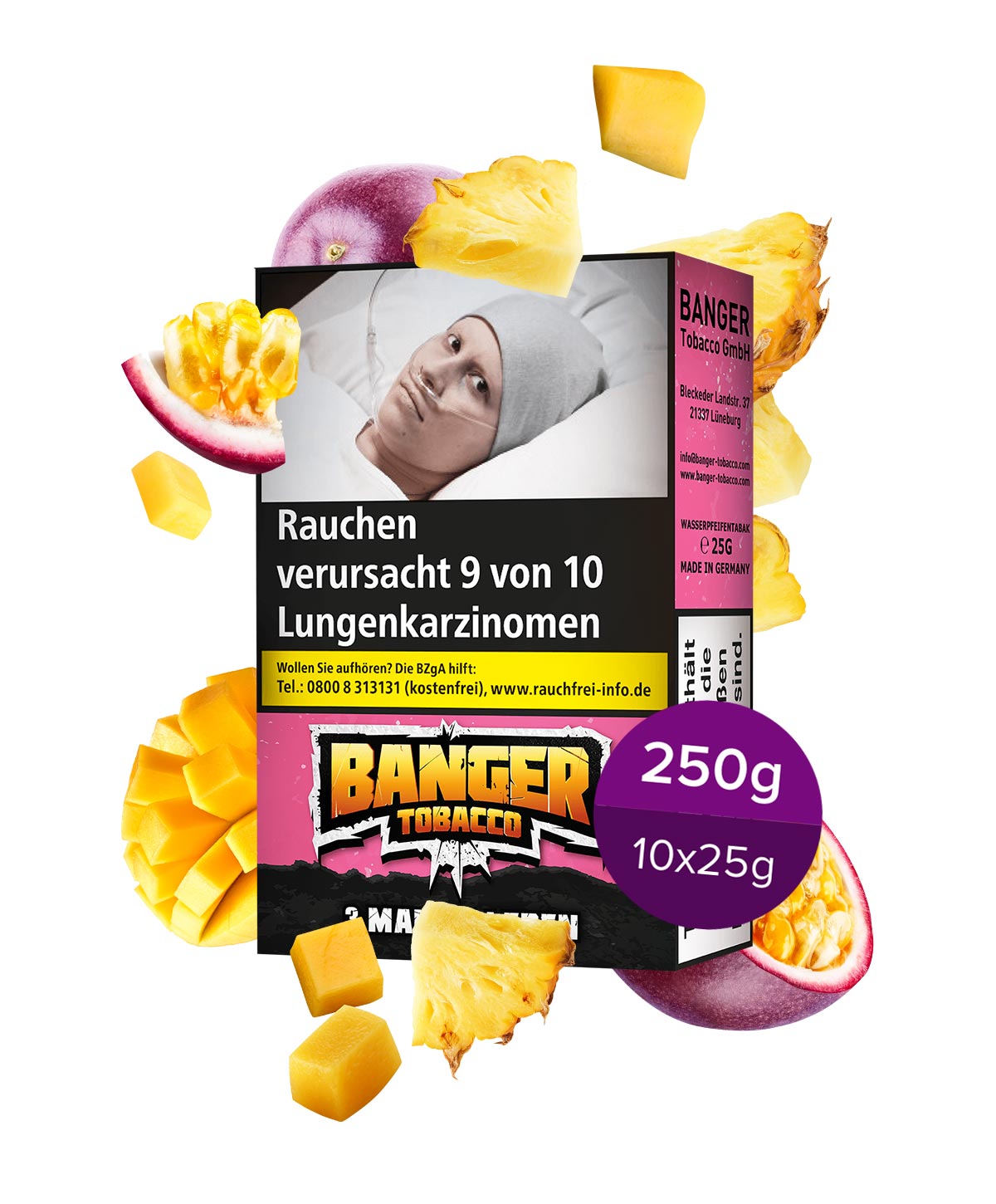 Banger Tobacco 3 Mal im Leben 250g Shisha Tabak