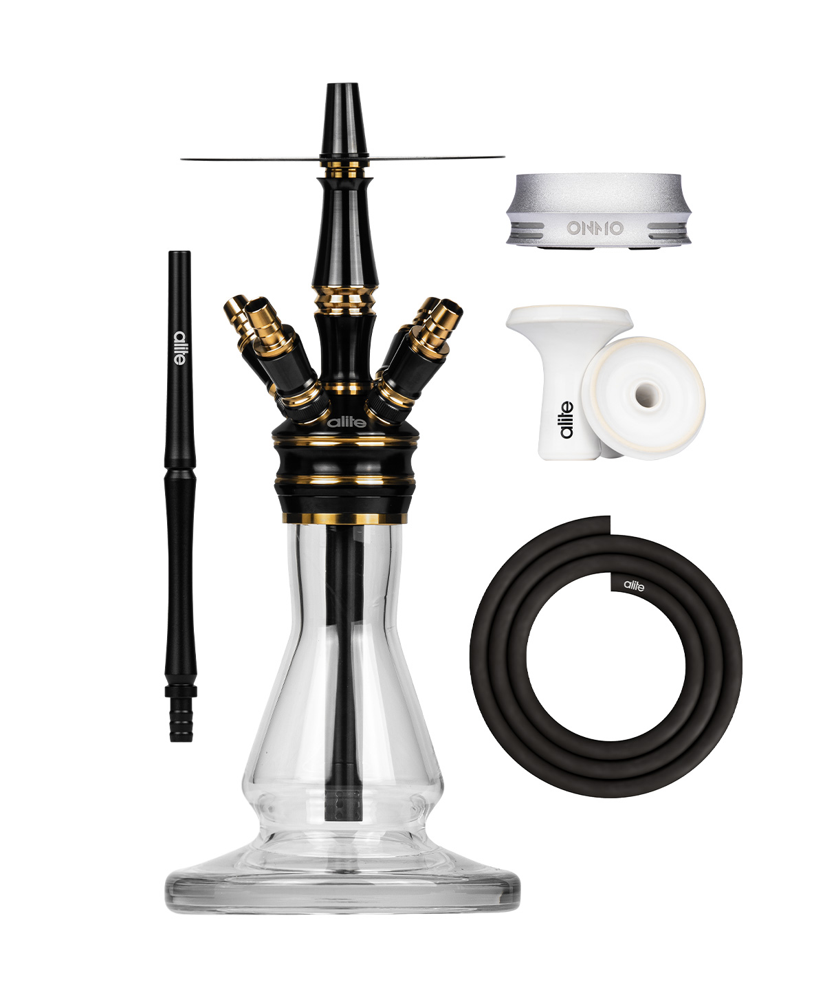 alite Swiss Mini - Squad - Black/Gold Hookah alite Swiss Mini - Squad - Black/Gold Hookah
