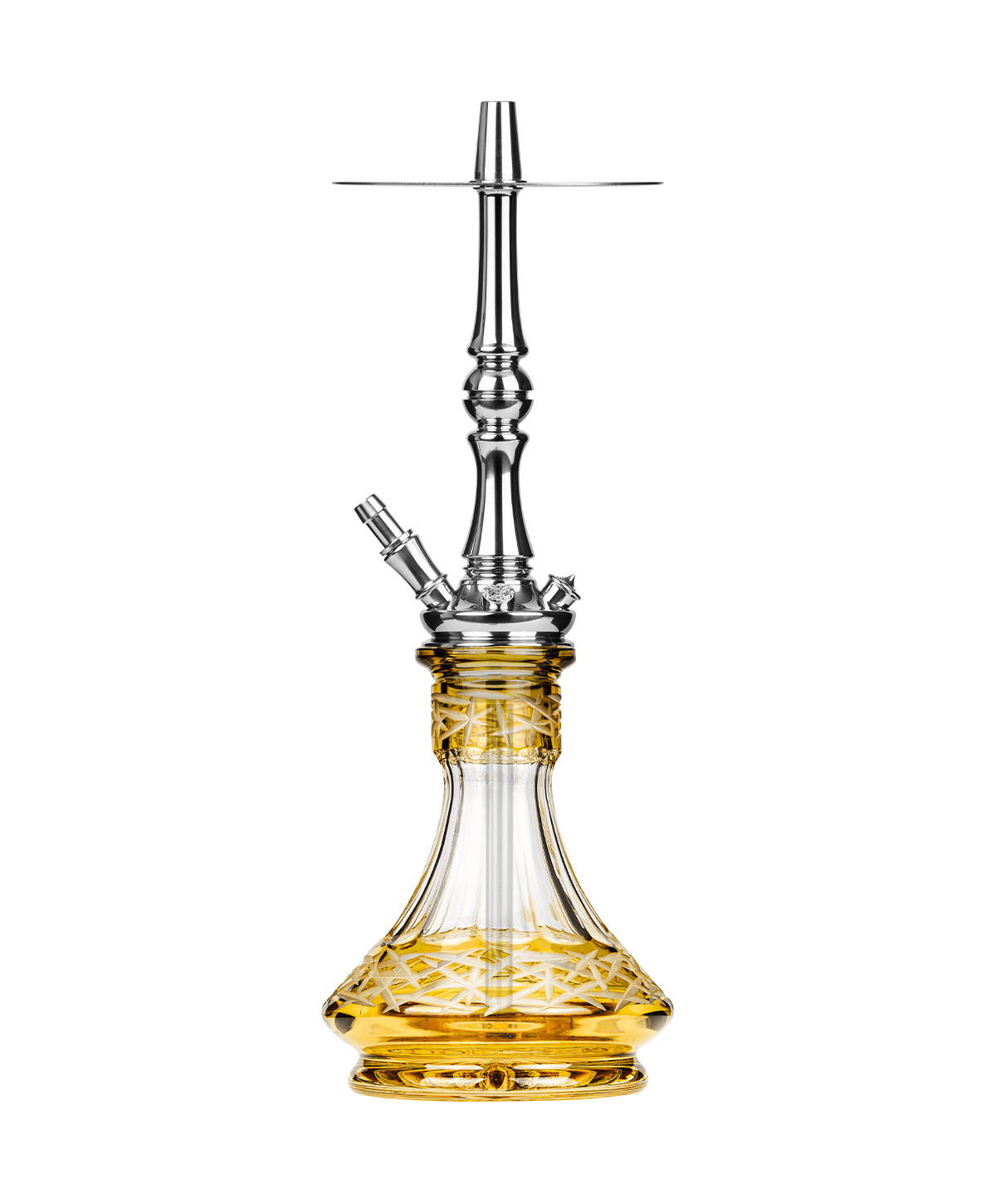 Moze Tradi M - Silver - Caesar Crystal Yellow Hookah