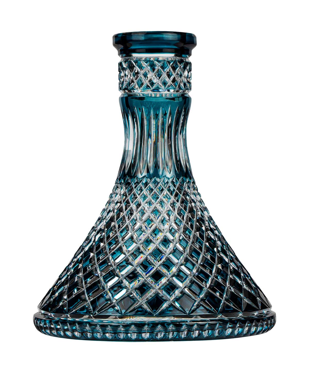 Caesar Crystal Large Cone - Crown Cut - Blue Hookah Glass Caesar Crystal Large Cone - Crown Cut - Blue Hookah Glass