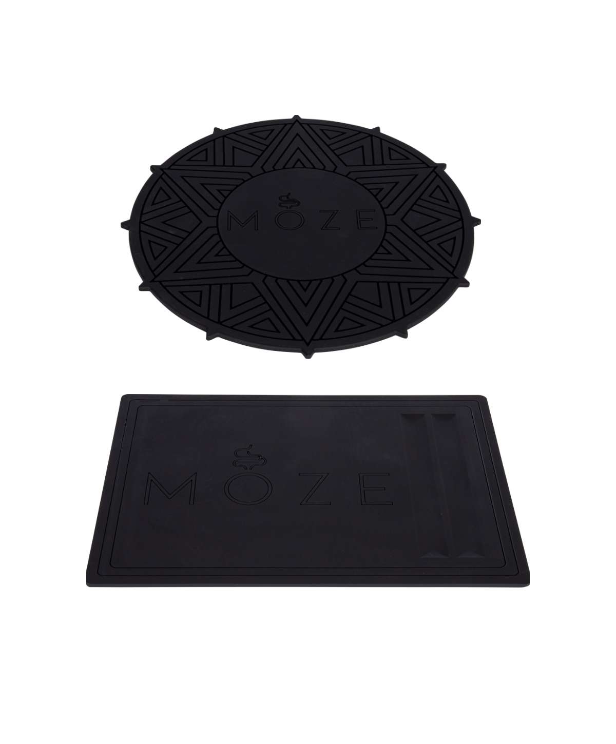 Moze Bowluntersetzer + Kopfbaumatte Black Bundle