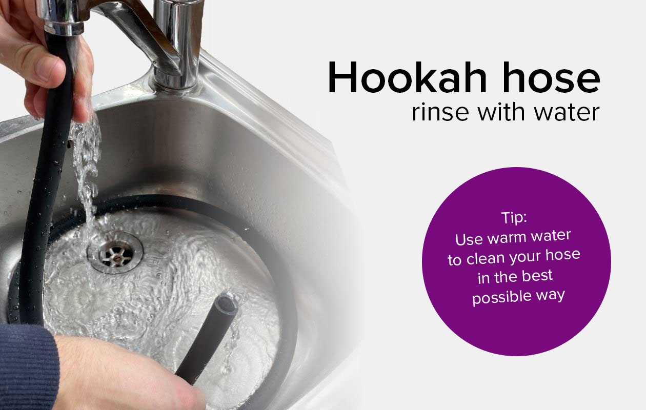 Run water through the hookah hose