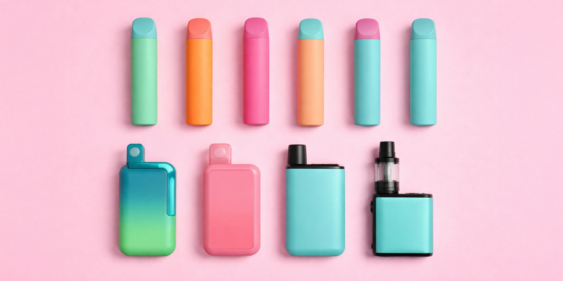 Eine bunte Auswahl an Vapes