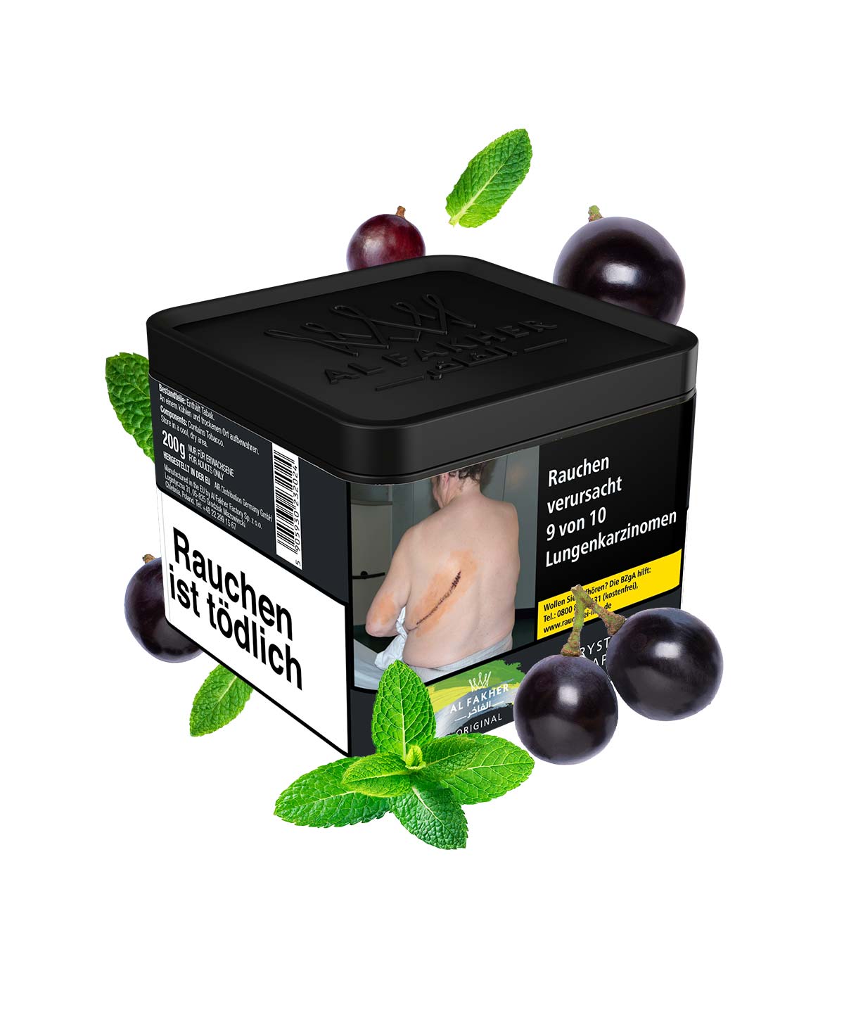 AL FAKHER Grape Mint Crystal Grapio 200g Hookah Tobacco AL FAKHER Grape Mint Crystal Grapio 200g Hookah Tobacco