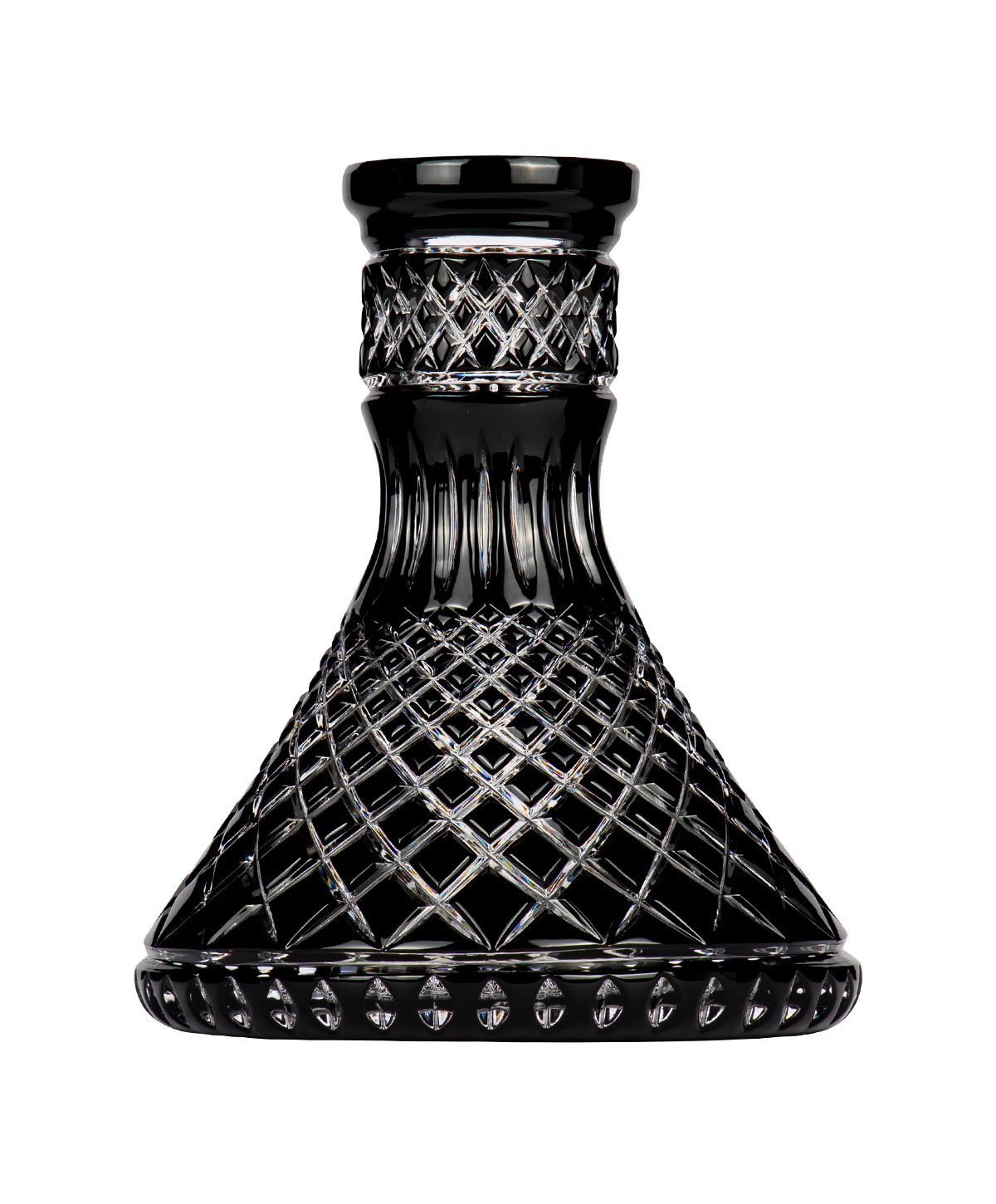 Moze Exclusive Glass Cone - Crown Cut - Black Shisha Bowl