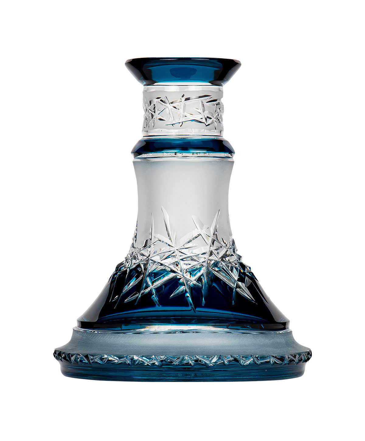 Caesar Crystal Small Ice Cut - Blue Hookah Glass Caesar Crystal Small Ice Cut - Blue Hookah Glass