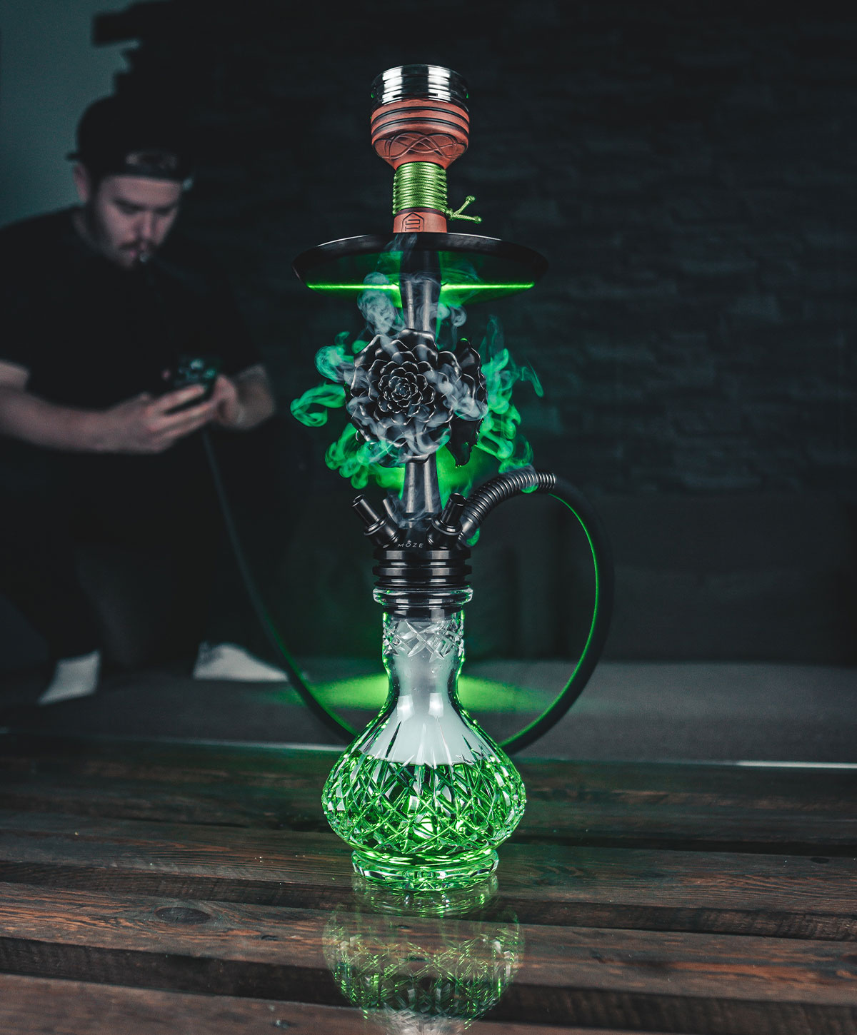 Moze Varity Lounge Silver - Stem Set - Wavy Pink Hookah Moze Varity Lounge Silver - Stem Set - Wavy Pink Hookah