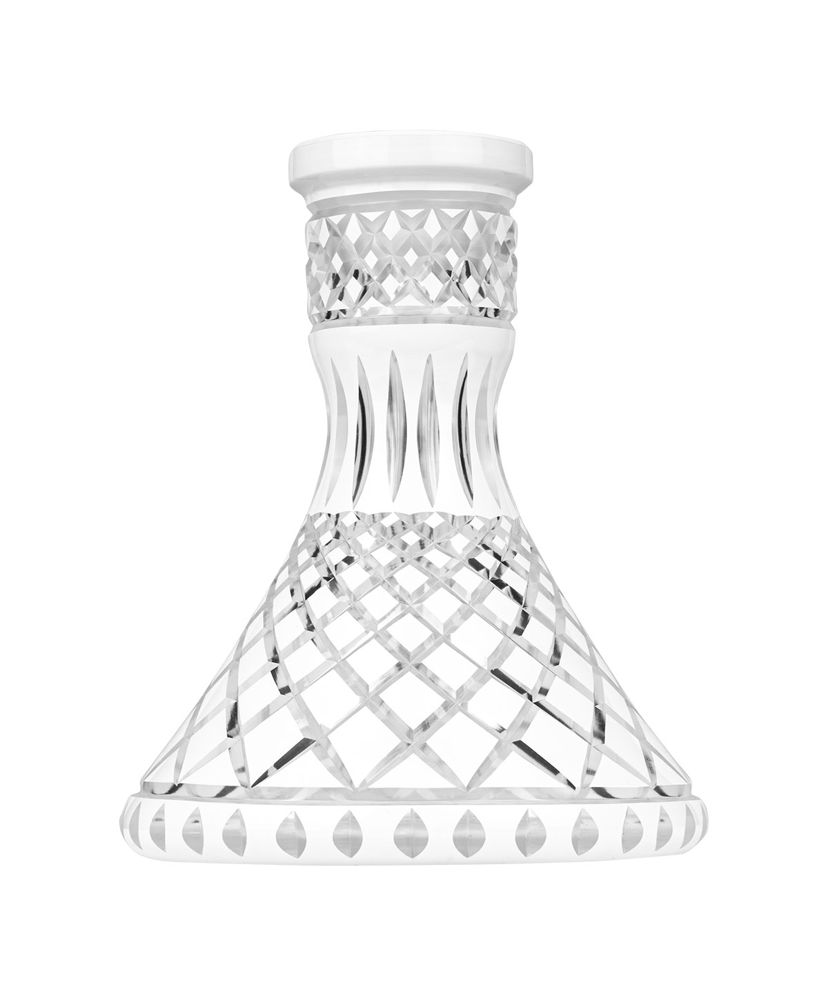 Moze Exclusive Glass Cone - Crown Cut - White Shisha Bowl