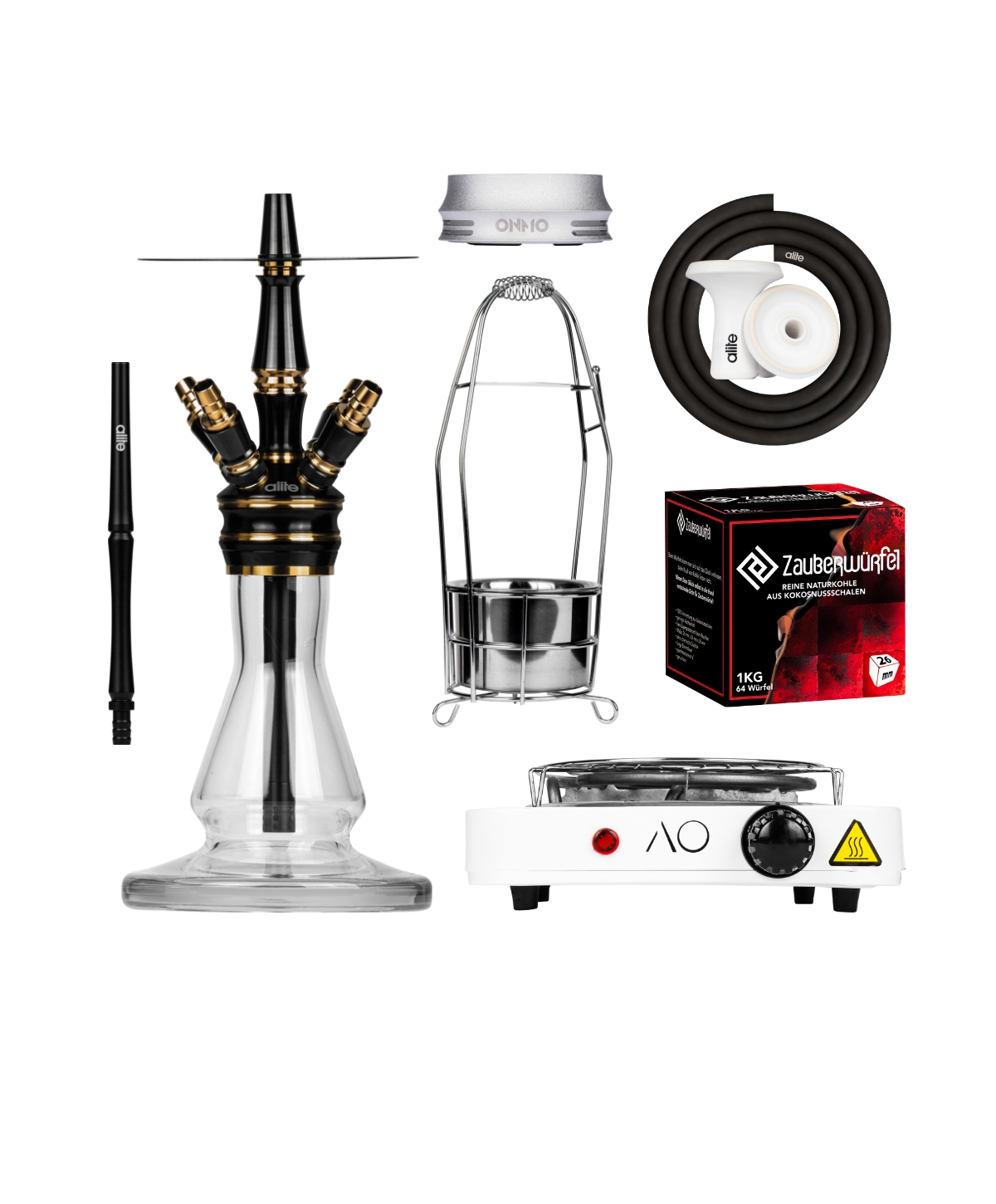 alite Swiss Mini - Squad - Black/Gold Christmas Bundle Hookah