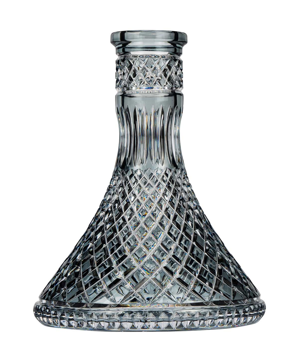 Caesar Crystal Cone - Crown Cut - Grey Hookah Glass