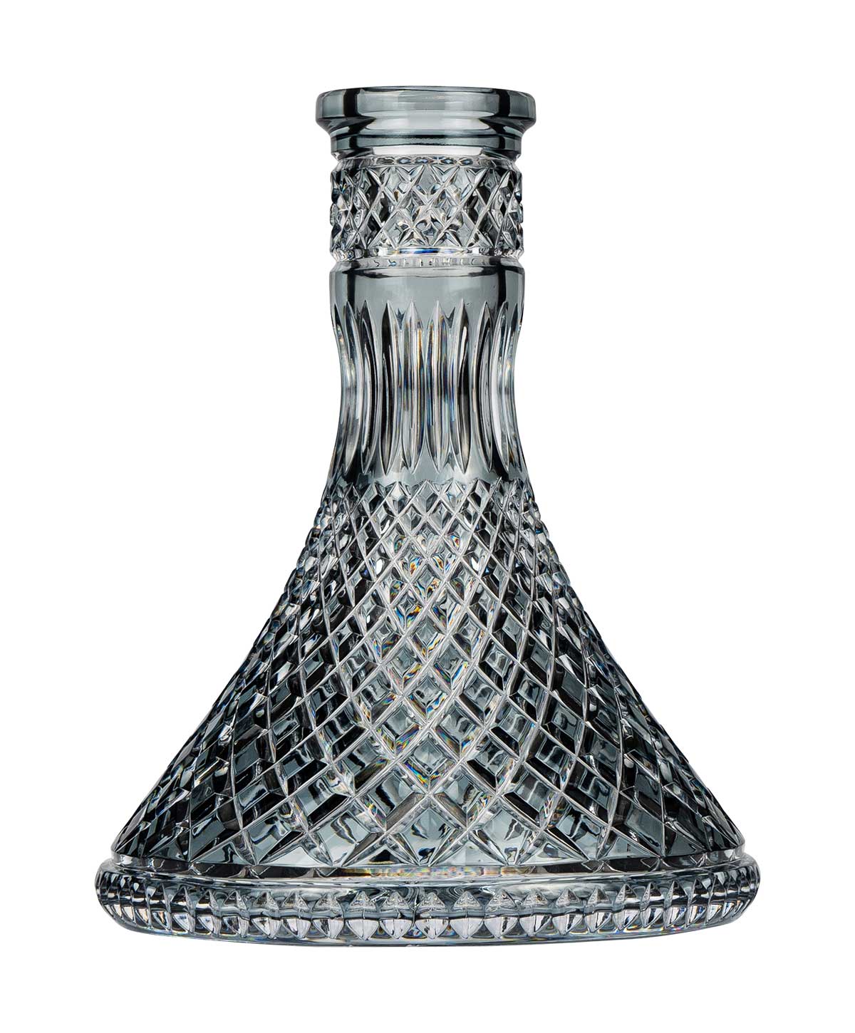 Caesar Crystal Large Cone - Crown Cut - Grey Hookah Glass Caesar Crystal Large Cone - Crown Cut - Grey Hookah Glass