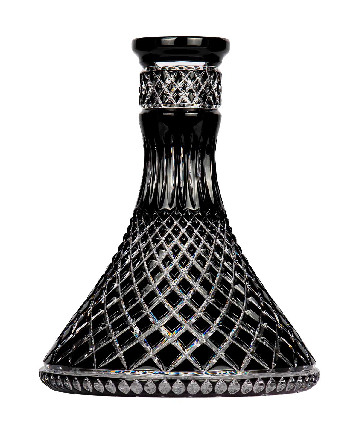 Caesar Crystal Large Cone - Crown Cut - Black Hookah Glass Caesar Crystal Large Cone - Crown Cut - Black Hookah Glass