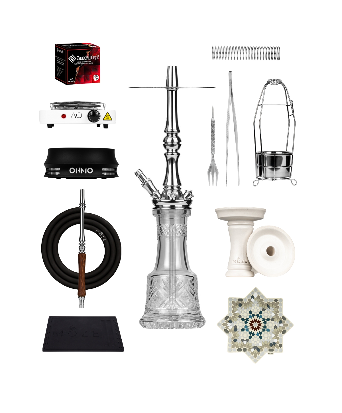 Moze Tradi M Silver Cut Glass All in One Bundle
