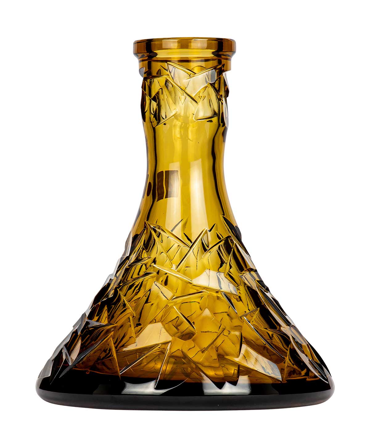 Caesar Crystal Large Cone - Floe - Yellow Hookah Glass Caesar Crystal Large Cone - Floe - Yellow Hookah Glass