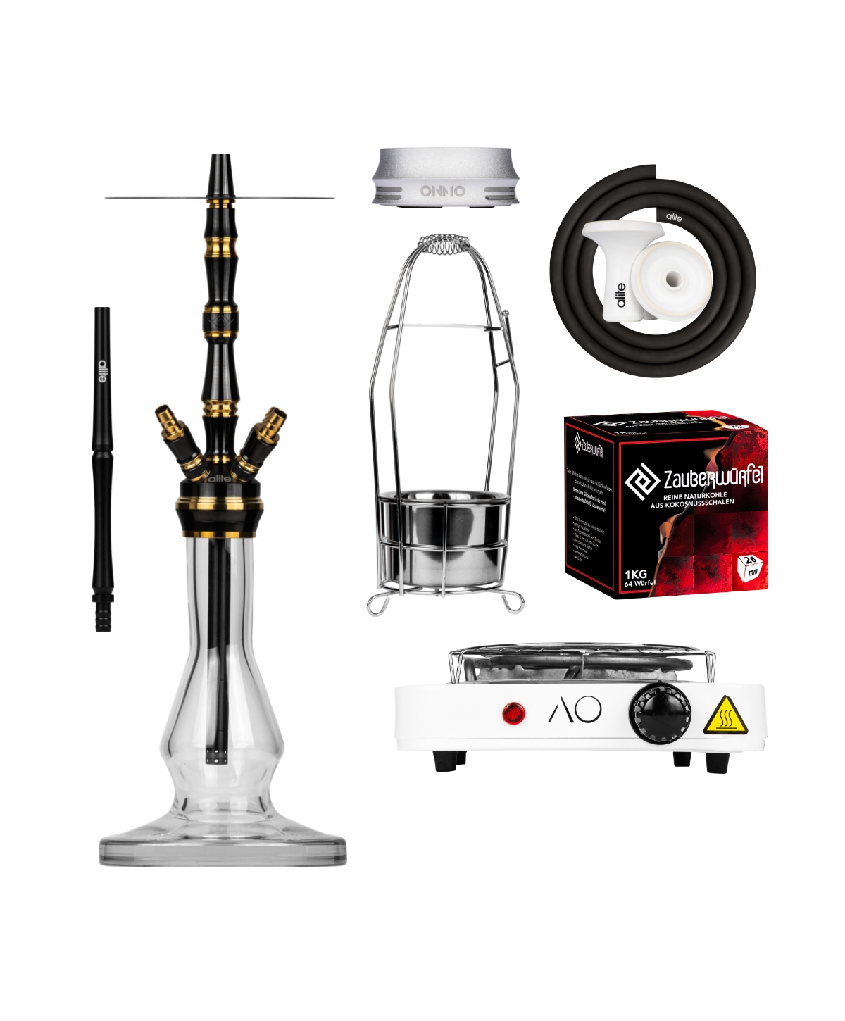 alite Swiss - Squad - Black/Gold Christmas Bundle Hookah