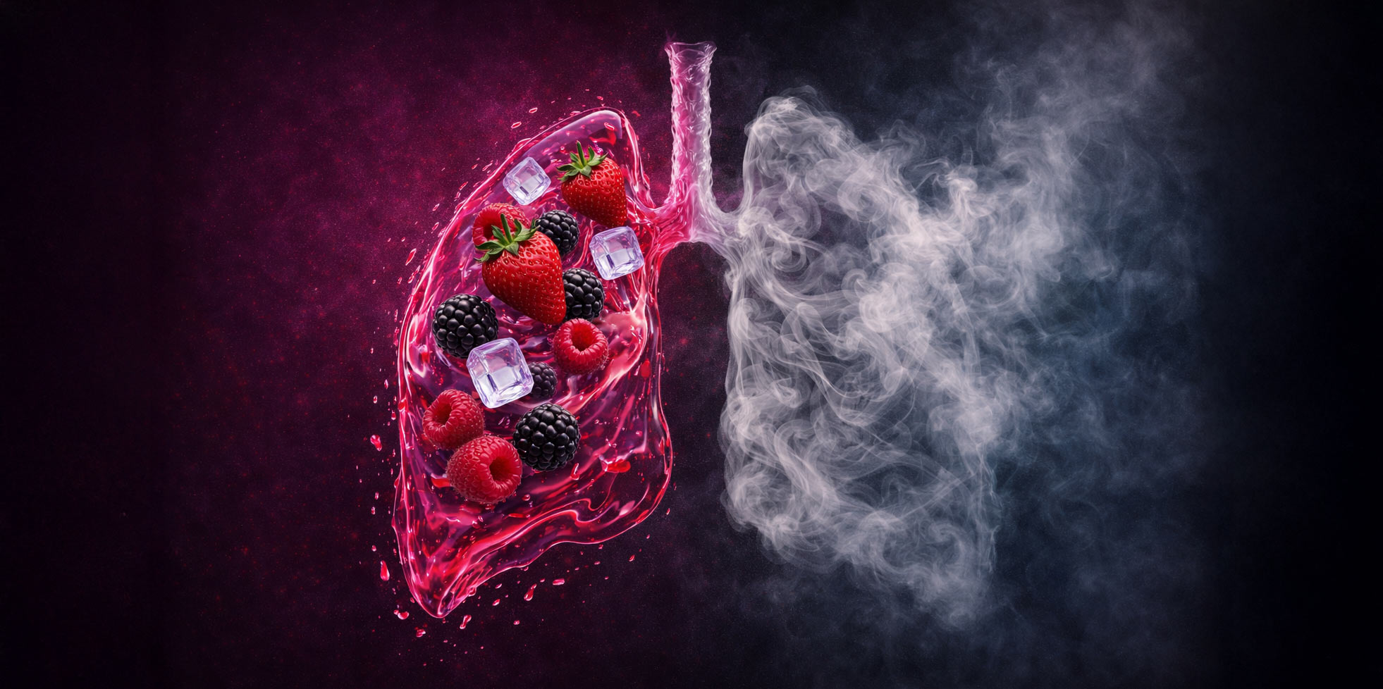 Lungenflügen gefüllt mit dampf und Rauch