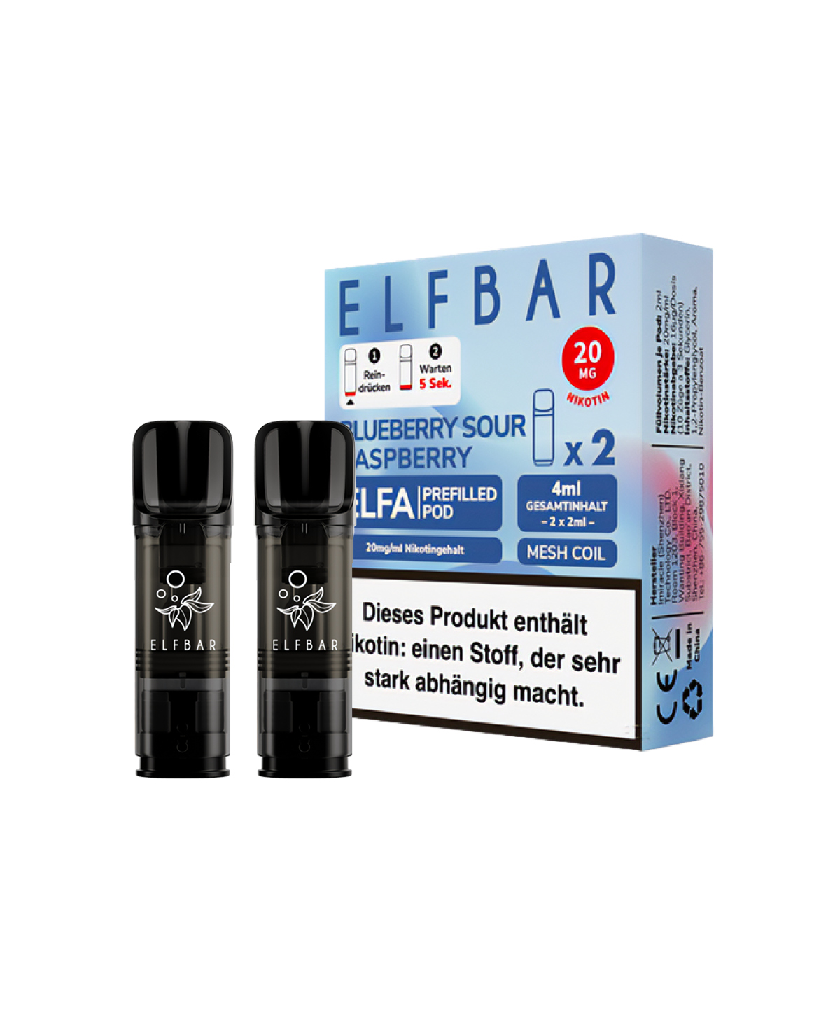Elfa Pod - Blueberry Sour Raspberry 2er Pack Elfa Pod - Blueberry Sour Raspberry 2er Pack