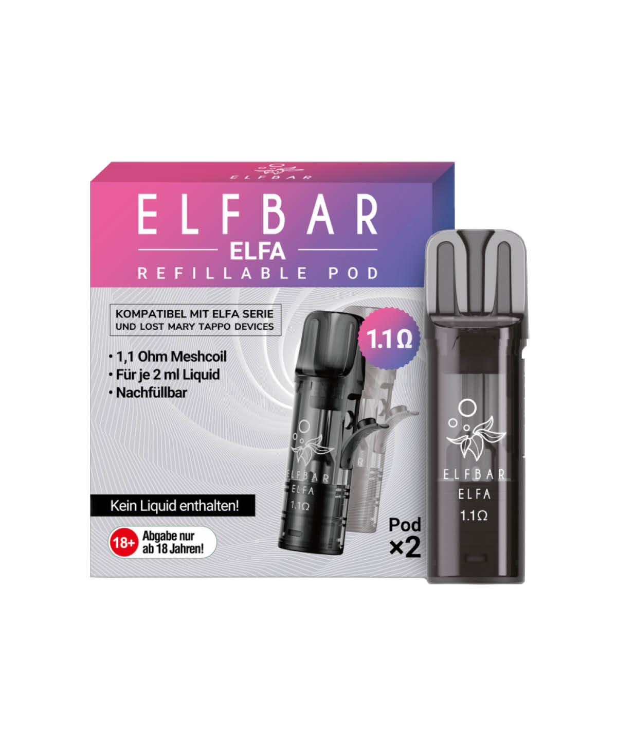 Elfa Leer Pod - 1,1 Ohm 2er Pack