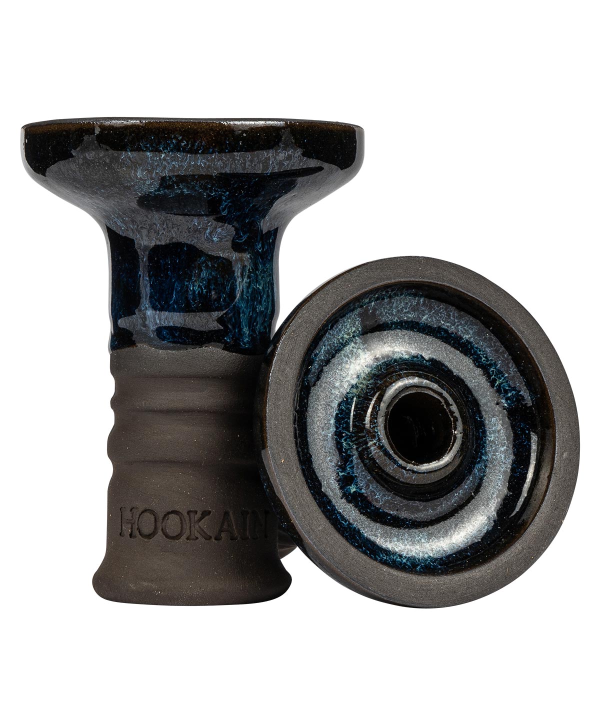 Hookain Lit Lip - Stone Ware Black Wave Tobacco Bowl