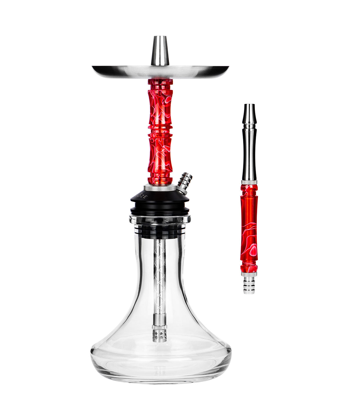 Die Breeze Two Wavy Red mit beiliegendem Mundstück ist eine kleine Shisha mit modularem Blowoff System. 