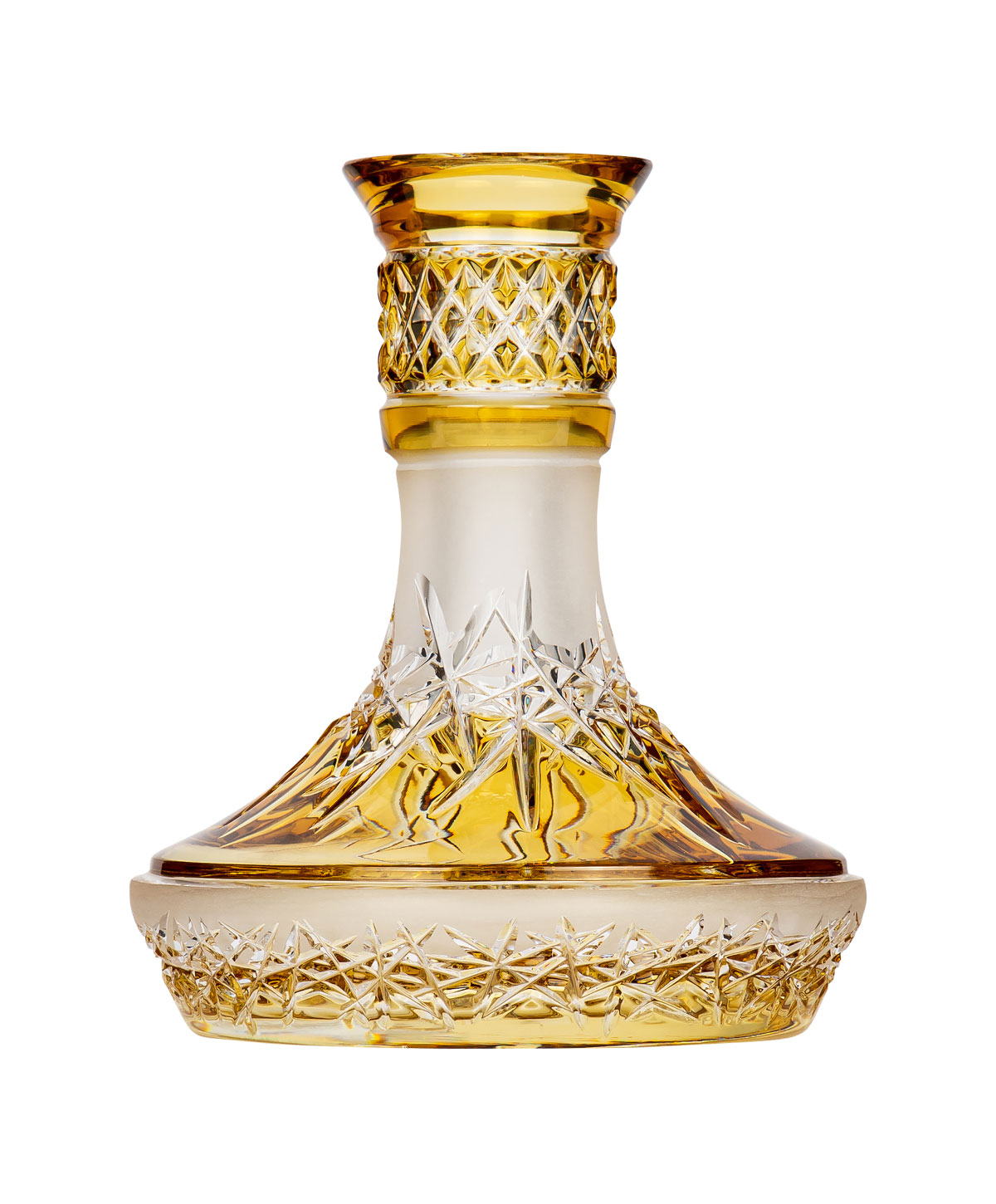 Caesar Crystal Small Arc - Hoarfrost Up - Yellow Hookah Glass Caesar Crystal Small Arc - Hoarfrost Up - Yellow Hookah Glass