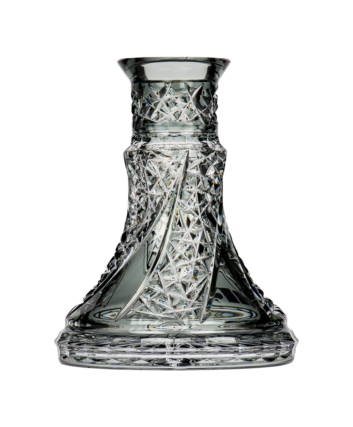 Caesar Crystal Small Fan Cut - Grey Hookah Glass