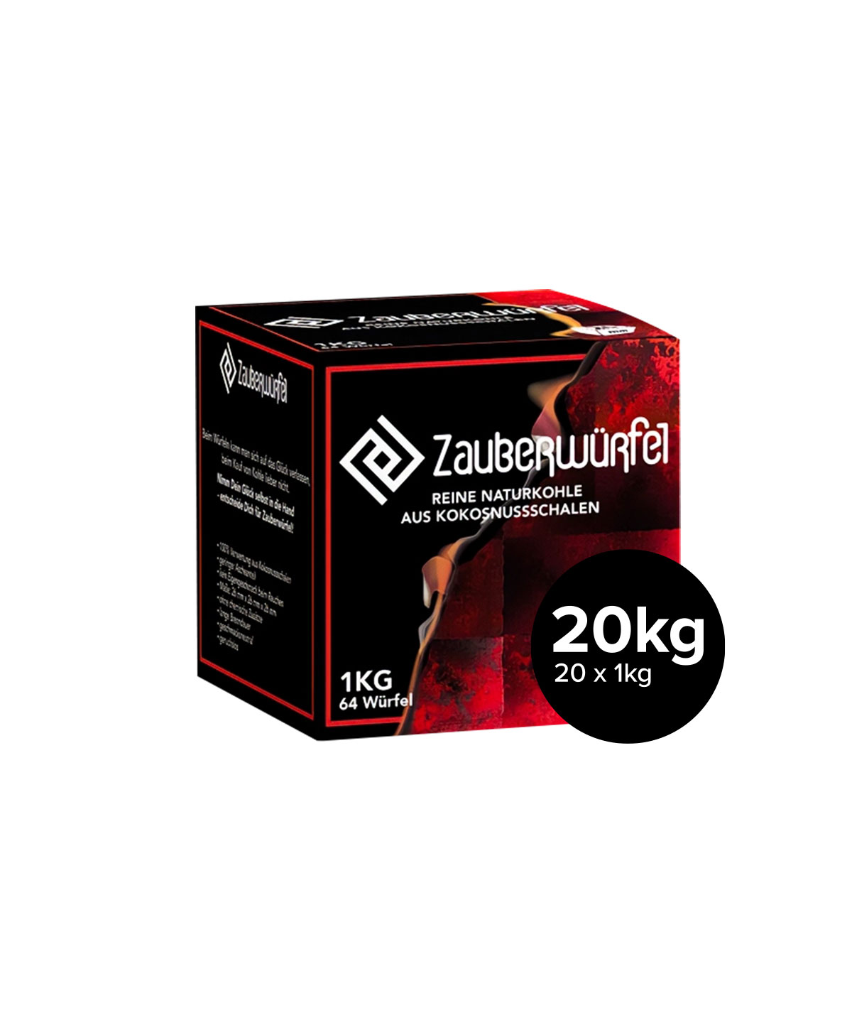 Zauberwürfel Shisha Kohle 26mm 20kg