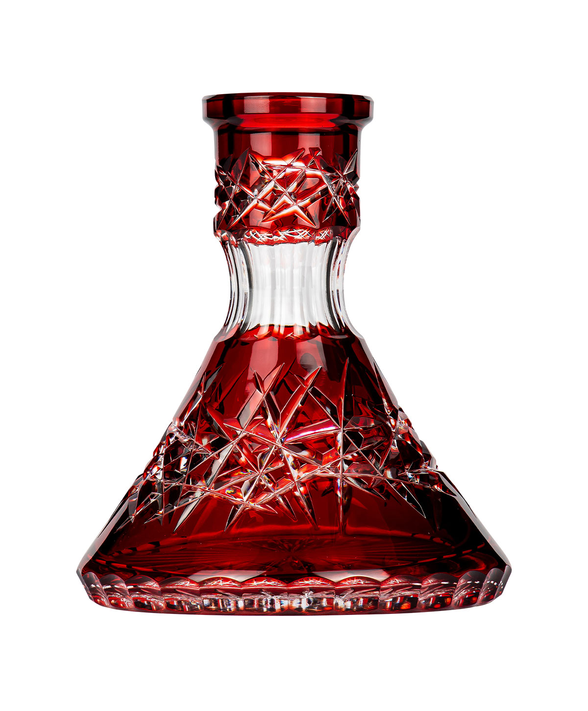 Caesar Crystal Small Cone - Deep Cut - Red Shisha Bowl