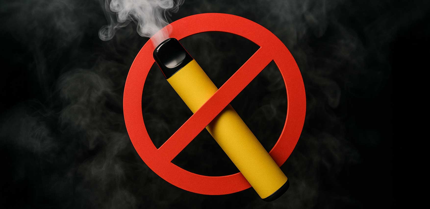 Das Vape-Verbot Kommt! Bild einer Vape mit verbotsschild drumherum