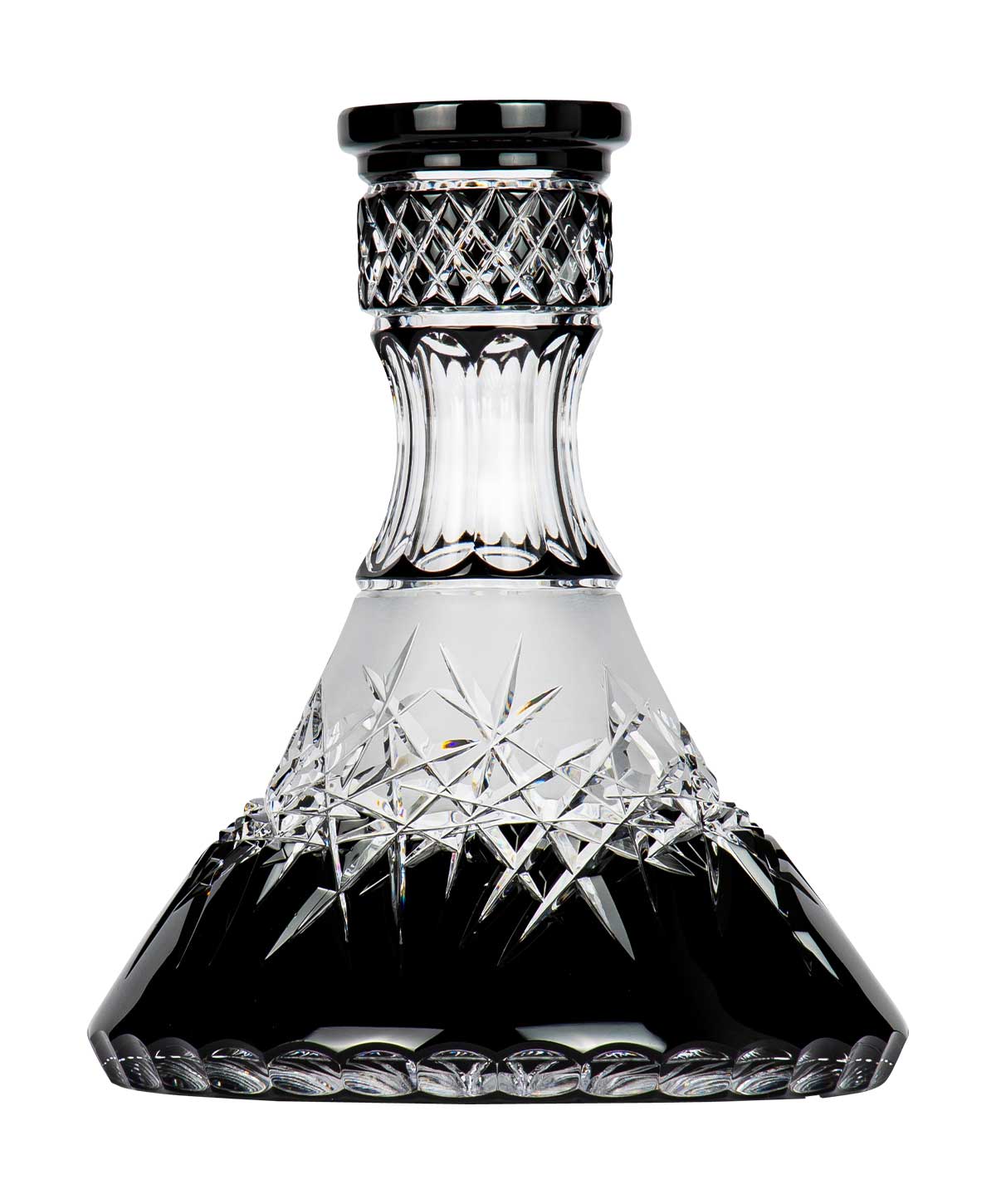 Caesar Crystal Cone - Hoarfrost Up - Black Hookah Glass