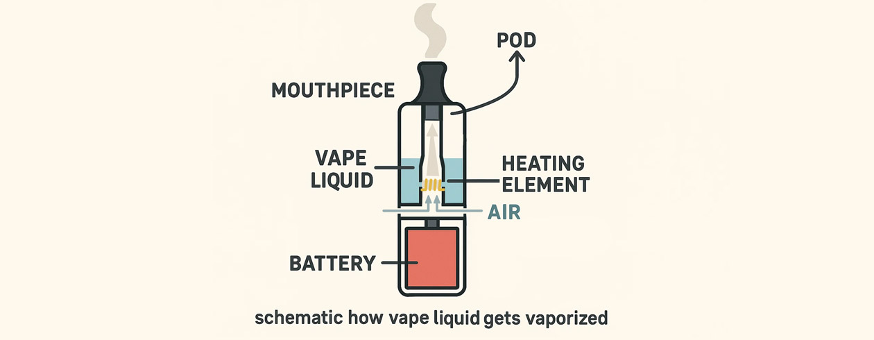 Schaubild Liquid zu Dampf