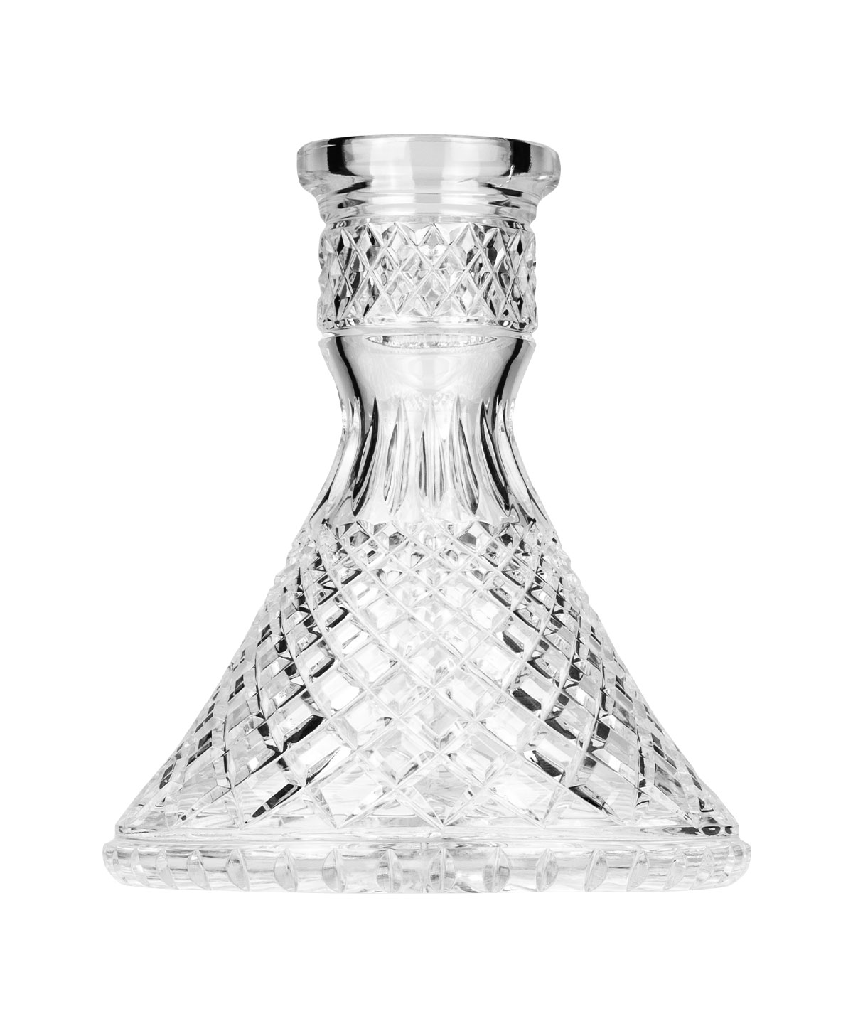 Caesar Crystal Small Cone - Crown Cut - Clear Hookah Glass