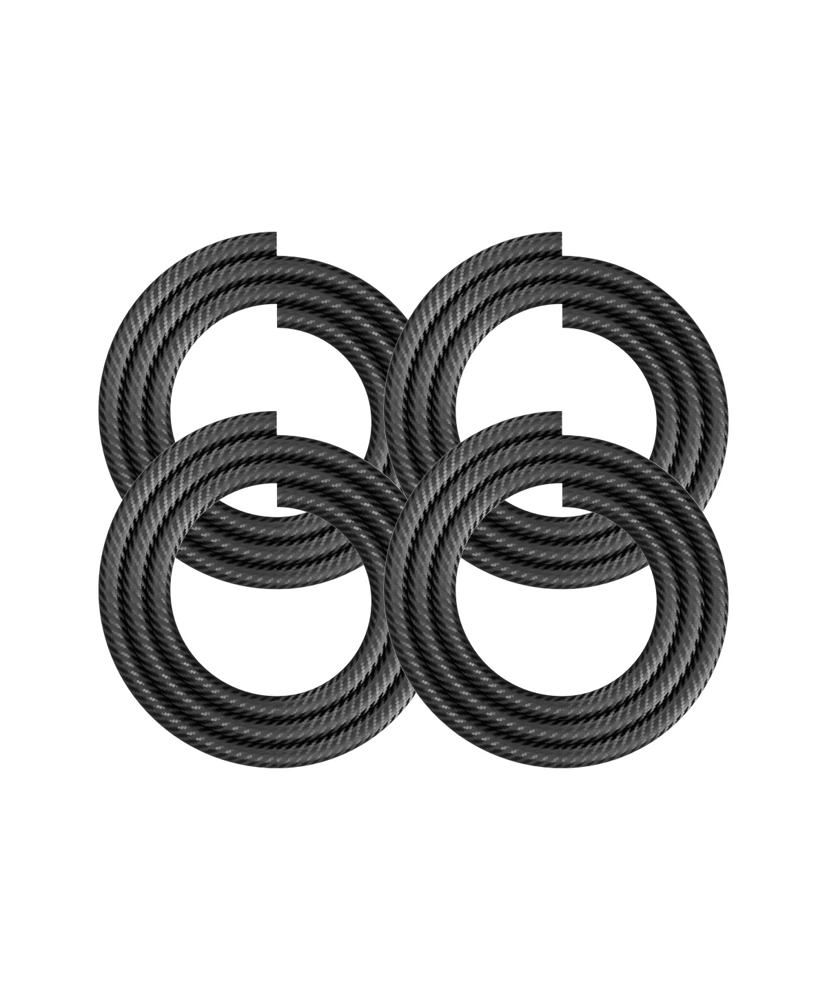 Moze Silikonschlauch Soft-Touch Carbon-Style Schwarz 4er Set Shisha Schlauch
