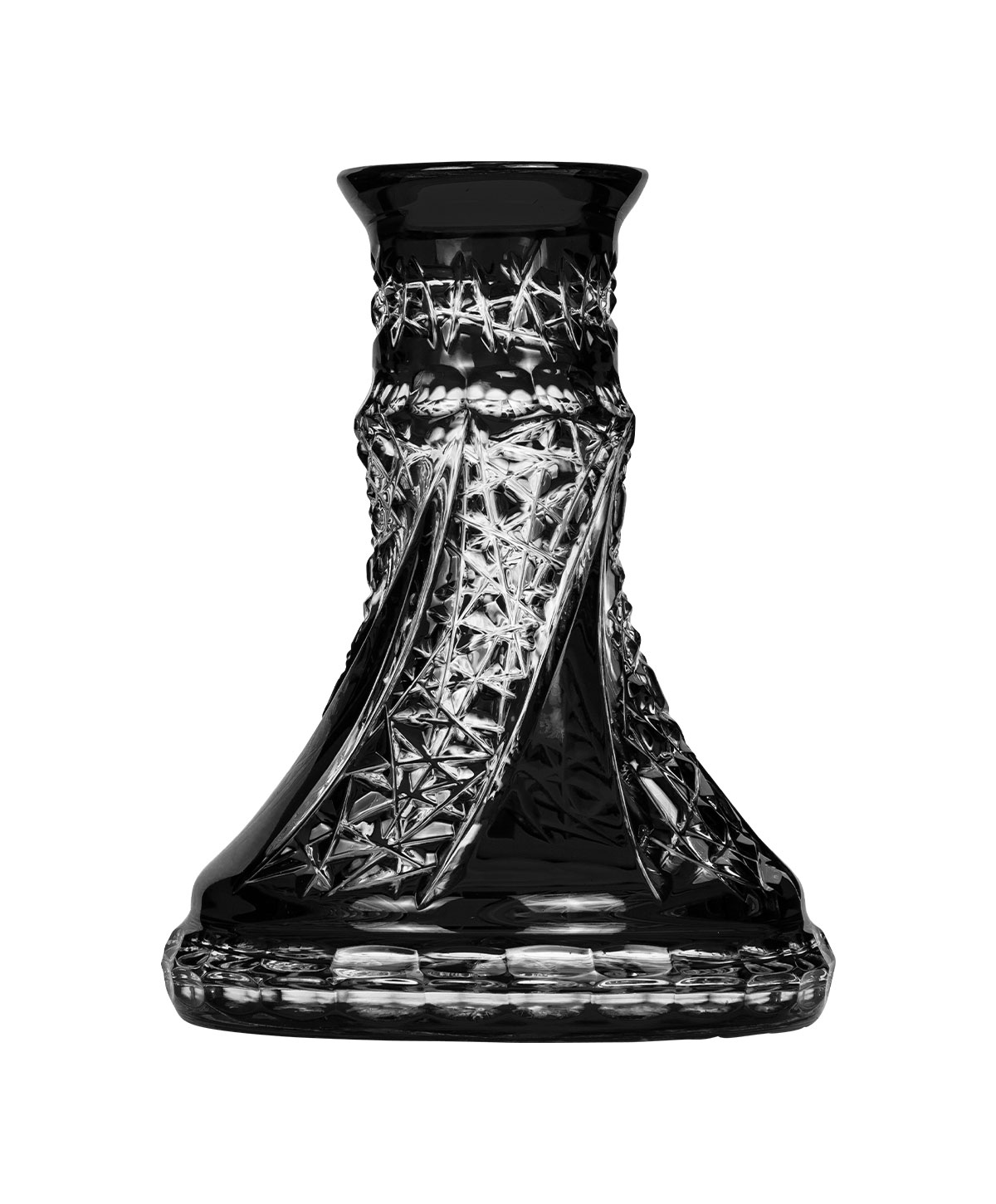 Caesar Crystal Small Fan Cut - Black Shisha Bowl