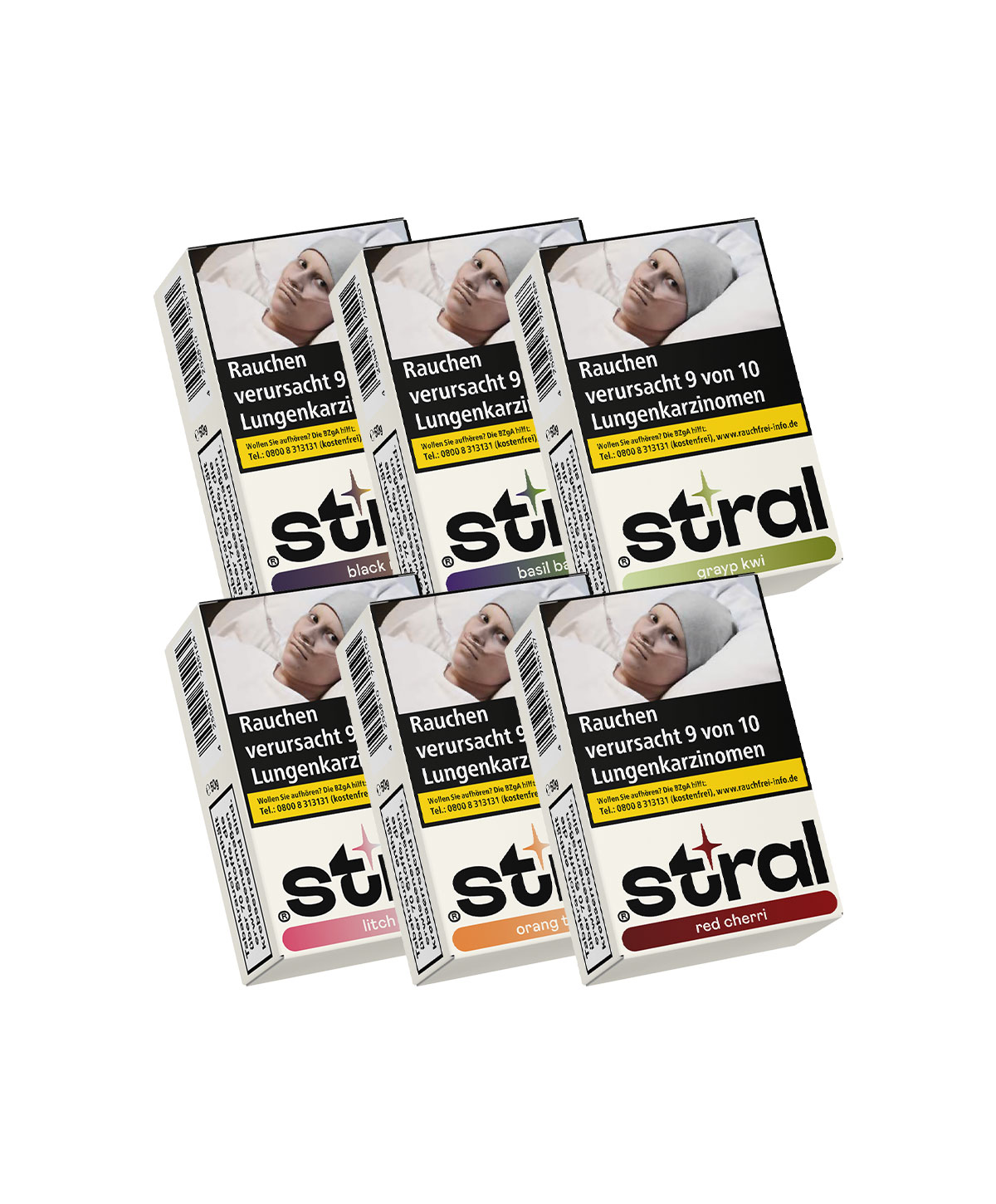 stral Probierpaket (6x50g) Shisha Tabak