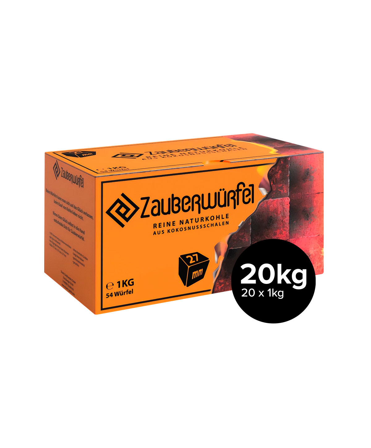 Zauberwürfel Shisha Kohle 27mm 20kg