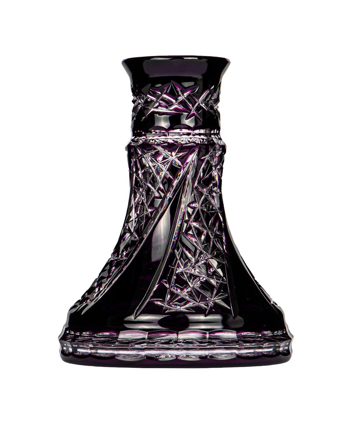 Caesar Crystal Small Fan Cut - Purple Hookah Glass Caesar Crystal Small Fan Cut - Purple Hookah Glass