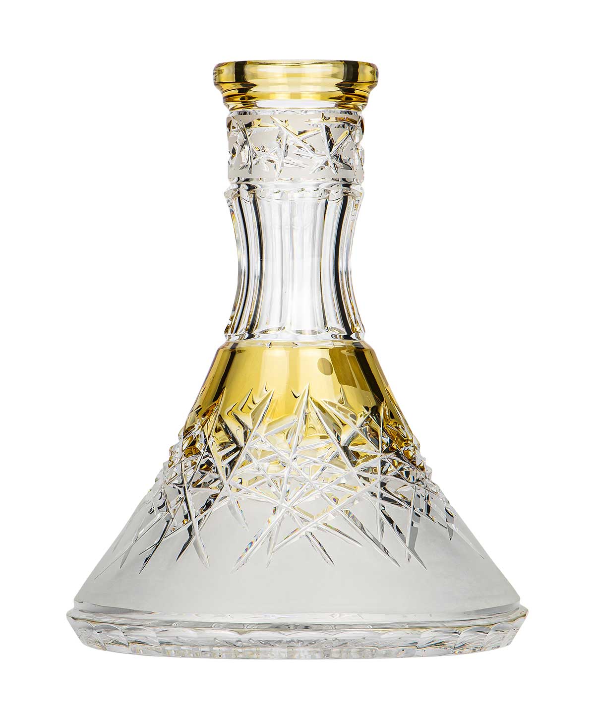 Caesar Crystal Large Cone - Hoarfrost Up - Yellow Shisha Bowl Caesar Crystal Large Cone - Hoarfrost Up - Yellow Shisha Bowl