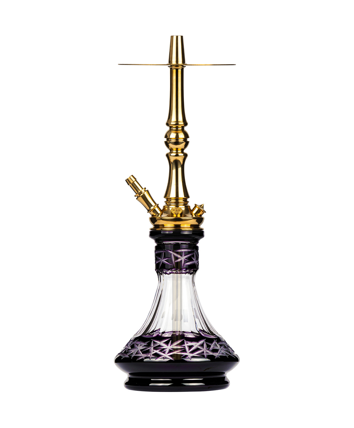 Moze Tradi M - Gold - Caesar Crystal Purple Hookah Moze Tradi M - Gold - Caesar Crystal Purple Hookah
