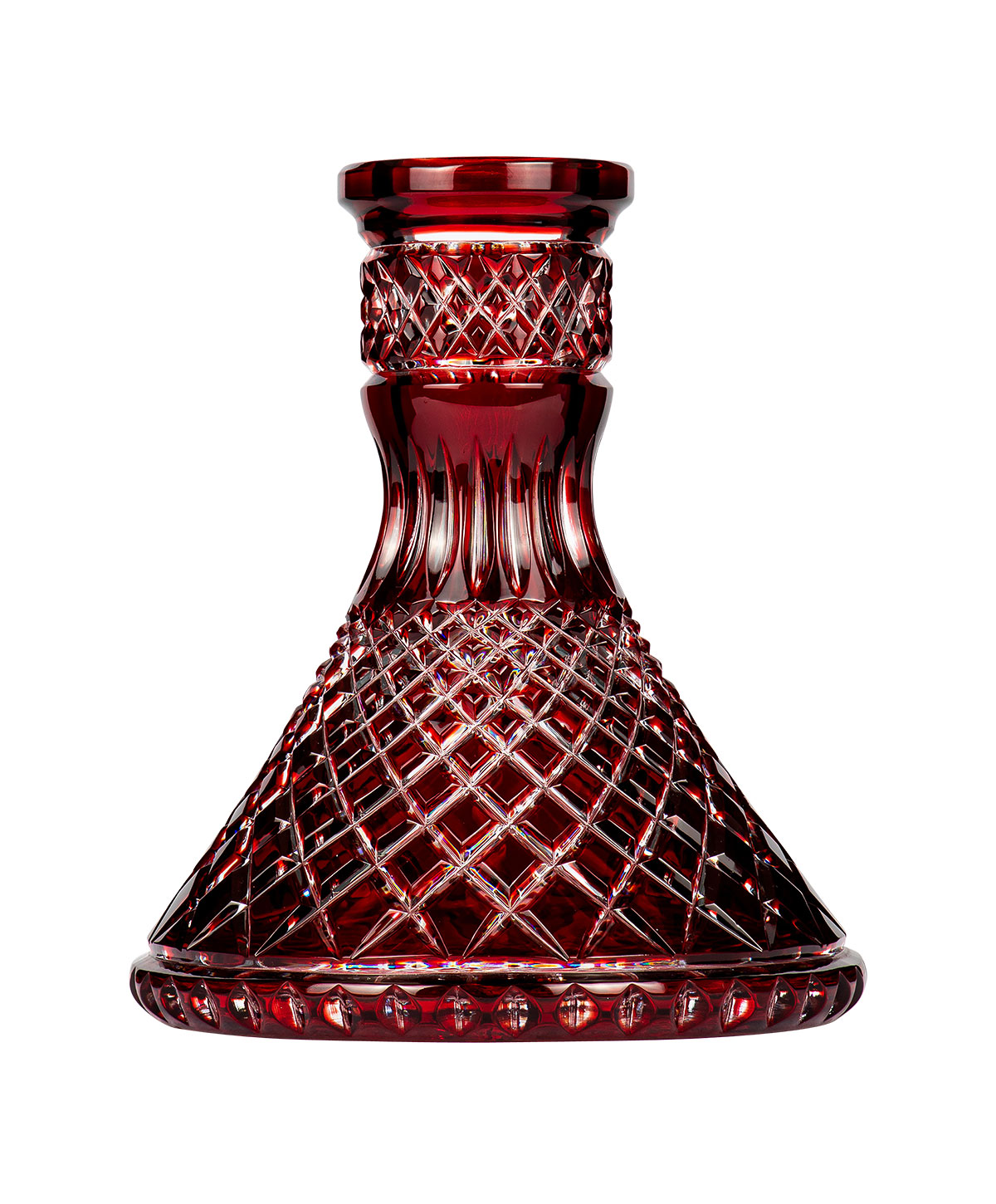 Caesar Crystal Small Cone - Crown Cut - Red Hookah Glass