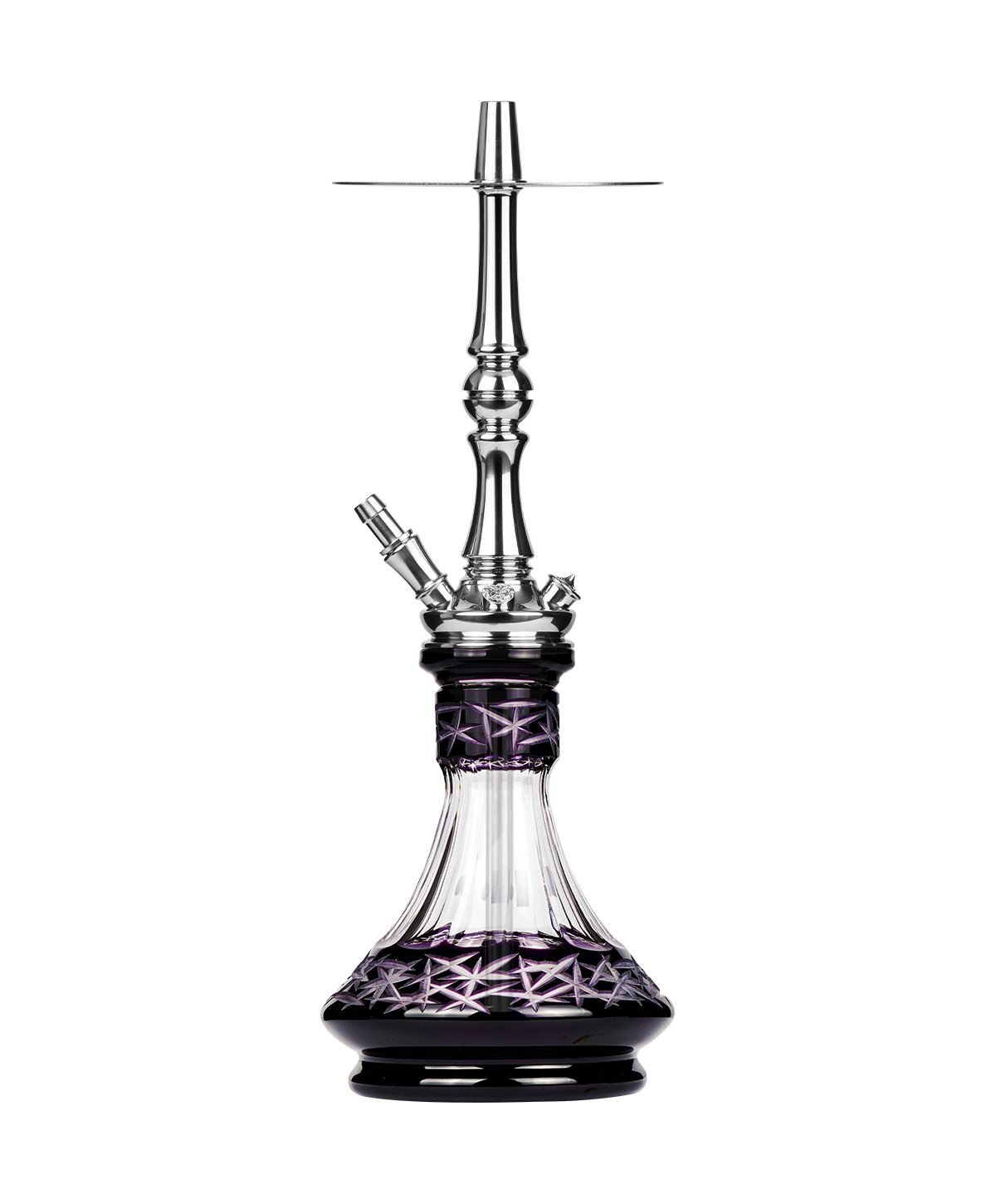 Moze Tradi M - Silver - Caesar Crystal Purple Hookah Moze Tradi M - Silver - Caesar Crystal Purple Hookah